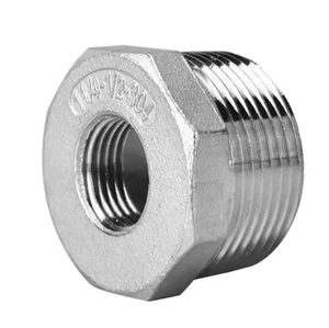 Stainless Steel Pipe Fitting Hex Reducer Bush Bspt 3/8'' Male to 1/2'' Female Thread Reducing Bushing