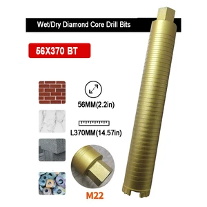 56mm Dry Wet Core Drill Bit for Concrete Masonry Brick Masonry Drill Depth Bit M22 Thread Diamond Drill Core Bit Diamond Tool