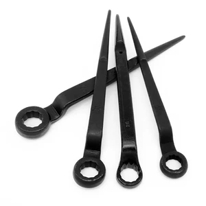 Heavy Duty 45# Steel Single Head Torx Wrench with Pointed Tail 19/24/26/27/30/32/36/41/46 Metric Hexagon Nut Wrench