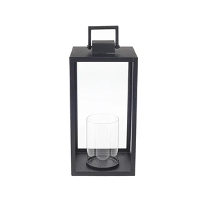 European Style High-end Lantern with Belt Handle and with Black Color 2025 New Design Metal Lantern-S Size
