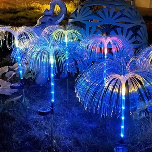RGB Solar Fiber Optic Light Outdoor Color-changing Garden Ground Light for Park, Festival Decorative