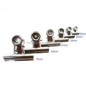 Stationery Office School Supplies 20/30/38/50/63/75/87mm Stainless Steel Paper Clips Bulldog Clip Metal Food Coffee Bag Clamp