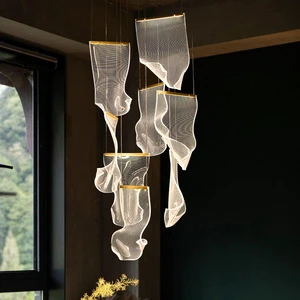 High Hanging Ceiling Crystal Acrylic Chandelier Room Luxury Pendant Lamp Decorative Lighting Pendant Lights