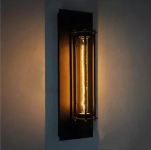 Long Retro Black bar Decoration Led Industrial Antique Iron Wall Light