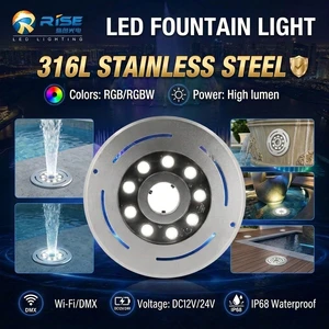 IP68 Waterproof LED SS316 Ring Musical Fountain Lamp 24V DMX RGBW4in1 RGB RGBW Underwater Ring Lamp 9*4W 24V DMX RGBW4in1
