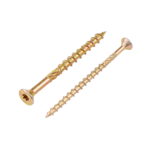 Yellow Zinc Plated Torx Drive Decking Wood Chipboard Screw Countersunk Head Drill With Cutting Tail Thread Rib Toothed