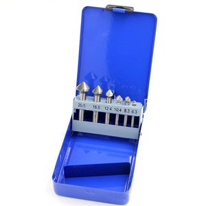 6pcs Three Edge 90 Degree Full Ground High Speed Steel Chamfer Bit Countersink for Borehole Drilling
