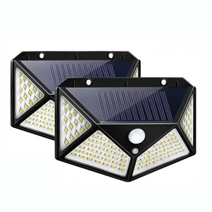 Outdoor Waterproof 100 LED 3 Modes PIR Motion Sensor Sunlight Garden Decoration Street Lights Solar Powered Lantern Wall Lamp