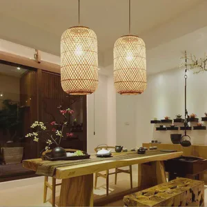 Bamboo Ceiling Light Suitable for Interior Decoration Offering Natural Texture and Gentle Illumination