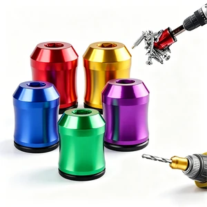 Magnetic Ring Bit Holder Aluminum Alloy Magnet Powerful Ring 1/4inch6.35mm Hex Shank Magnetize Drill Bit for Repairing Fastening