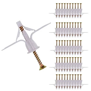 50pcs Expansion Drywall Kit With Screws Self Drilling Wall Home Pierced Special for Nylon Plastic Gypsum BoardDHL8222