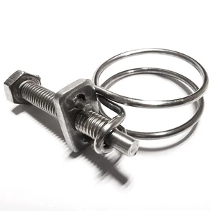 Customized High Strength Steel Pipe Clamp Double Wire Water Hose Clamp with Worm Gear Manufactured by High Standards