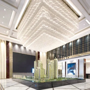 Nordic Design Customized Indoor Decoration Living Room Dining Metal Crystal LED Project Chandelier Pendant Lamp