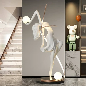 Modern Fiberglass Sculpture Floor Lamp Luxury Artistic Standing Light Villa Hotel Living Room Decorative Lighting