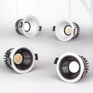 Led Ceiling Recessed Dimmable Antiglare Hotel Indoor Home Bar 220v New Modern Black Deep Cob Spotlight