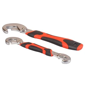 2pcs 9-32mm Carbon Steel Quick Snap Grip Drop-forged 1000lb-in Torque Pipe Wrench Spanner Set Multi-Function Adjustable DIY OEM