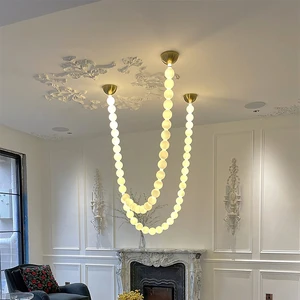 Nordic Minimalist Alabaster Chandelier Ceiling Light Modern Ball Led Chandeliers For Dinning Room Living Room
