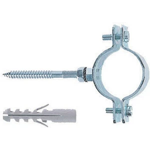 Heavy Duty Steel Pipe Clamp For 3/8 Inch Pipes With Screw And Anchor Included