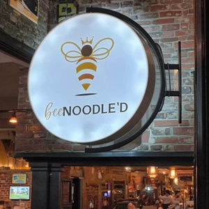 Restaurant Rotating LED Outdoor Advertising Signage Acrylic Stainless Steel Waterproof High Brightness Wall Hanging Light Box
