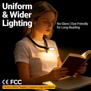 Neck Reading Light Book Lovers Gifts Rechargeable 1800mAh 80Hrs Eye-Friendly Wide Lamp Birthday Christmas Stocking Stuffers