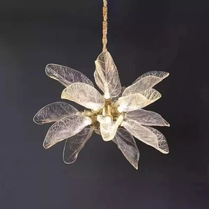 PM Italian Design Luxury Living Room Chandelier Branch Leaf Decoration Pendant Lamp Bedroom Staircase Custom High Hanging Lights