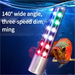 Factory Suppliers Fish Tank Lighting Led Waterproof Full Spectrum Three Color Brightening Submersible Light Aquarium Lamp