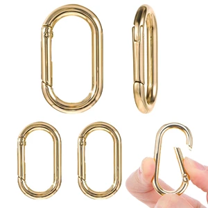 Wholesale Oval Shape Carabiner Key Ring Zinc Alloy Hanging Buckle Spring Snap Clip Clasp DIY Backpack DIY Tag Key Ring Crafts