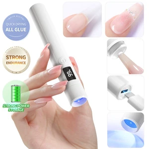 Portable Small UV LED Nail Glue Phototherapy Machine Quick-Drying Handheld Screen Display Manicure Portable UV Lamp Made Plastic