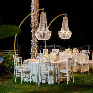 10ft Tall Black Gold Arch Chandelier Rack Hanger Chandelier Stand for Wedding Party Decorations