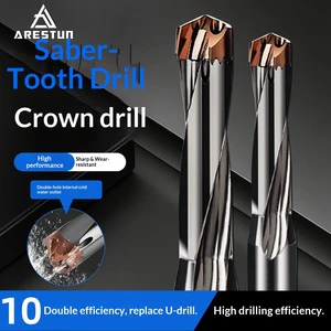 Crown Drill Deep Hole Drill Bit Sword-Tooth Blade Internal Cooling Water Outlet Aggressive Drilling U-Drill Arbor Substitute