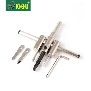 Plane Type Adjustable Circular Hole Saw With HSS Auger Twist Drill Bits