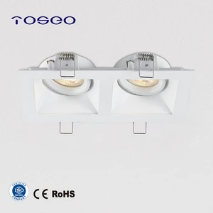 Indoor Ceiling Spot Lighting Double Head Aluminium GU10 Recessed Downlights Adjustable Anti Glare Light Fixtures
