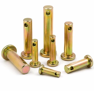 Grade 8 Yellow Zinc Plated Flat Head Clevis Pin ASTM Steel Pivot Pin with Hole Custom Size OEM Factory Wholesale