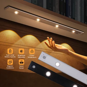 High Quality USB Charging Port Kitchen Under Lighting Fixtures 3W 30cm Side-press Key Peephole Light LED Cabinet Lamp