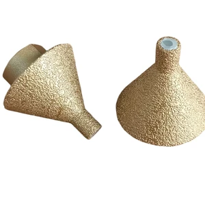 PMS 38mm Grinding Head Diamond Cone Hole Punching Expanding Angle Grinding Drill Bit Diamond Chamfer Bit Cooling Wax