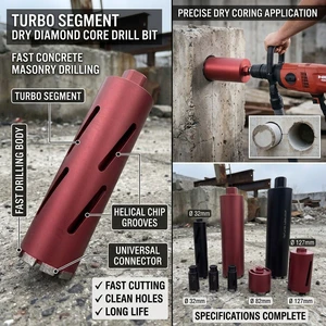 Turbo Segment Dry Diamond Core Drill Bit Hole Saw For Concrete Masonry Wall Drilling