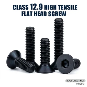 Din7991 M4 M5 M6 M8 M10 Black Oxide Hex Socket Flat Head Screw Stainless Steel 304 316 Hexagon Socket Countersunk Head Cap Screw