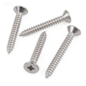 #6*35mm Durable Stainless Steel Flat Head Self Tapping Screw for Furniture Assembly