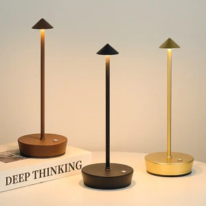 Rechargeable Table LED Lamp Touch Sensor Night Desk Lamp for Restaurant Hotel Bar Bedroom 3 Color Temperatures Stepless Dimming