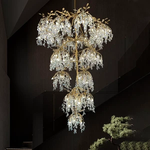 Light Luxury Solid Brass Chandelier, Luxurious Creative Unique Design For Living Room, Dining Room, Villa & Bedroom