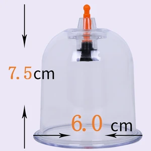 BY -H2 Heighten6.0CM Traditional Chinese Medical Vacuum Cupping Therapy Massager Cups Set Hijama Suction Cups Wholesale