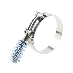 Hot Sale 201/304/316 Stainless Steel Strong T Bolt Super Hose Clamps With Spring Adjustable Clamping Range Leak Proof Design