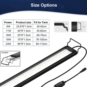 Aquarium Light Full Spectrum RGBW Reef Saltwater Fish Tank Lamp IP67/IP68