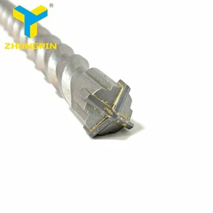 Zhongpin SDS Max Double Flute Drill Bits Set with 1 Year Warranty and Sandblast Finish for Masonry Concrete Wall Drilling