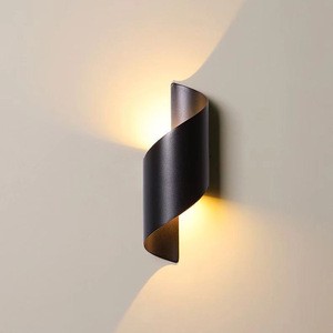 LED Indoor/Outdoor Wall Light,10W Warm White Lamp,Modern up Down Lighting,IP65 Waterproof Lighting,Spiral Metal for Bar,Bedroom