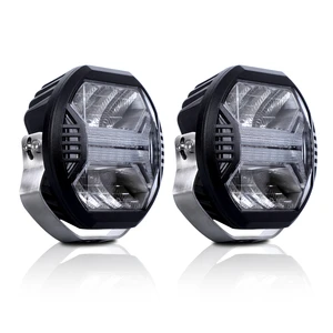 High Power 6000LM Super Bright 5700K 5.75Inch Wind Tunnel LED Work Lamp 24V 12V Round Led Driving Light DRL Car Led Work Lights