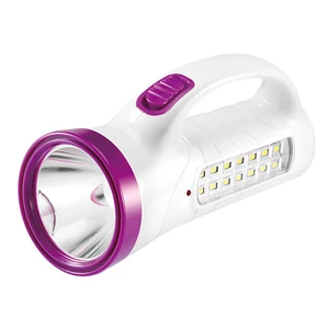 Rechargeable LED Camping Searchlight Spotlight for Hiking & Emergencies Built-in Charging Plug & Side Lighting