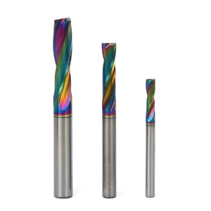Solid Carbide Flat Bottom Drill Bits Straight Shank 45HRC 4x50mm Coated for Hardened Steel Machining
