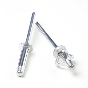 Customized Aluminium Flat Round Pan Head Open End Solid Metal Lantern Rivet Three-jawed Blind Rivet Pop Rivet for Curtain Wall