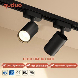 High Brightness Commercial Lighting Store Home Black White Rail System Iron Ceiling GU10 5W 7W LED Track Light